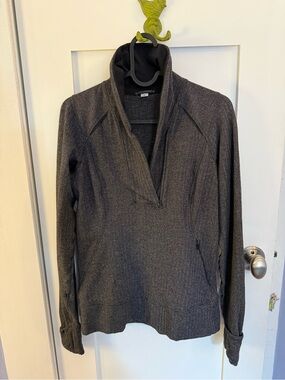 lululemon athletica Dark Charcoal Quarter-Zip Cowl Neck Pullover